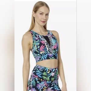 New With Tags Lilly Pulitzer Onyx Paradise Glow Somerset Sports Bra. Size M.